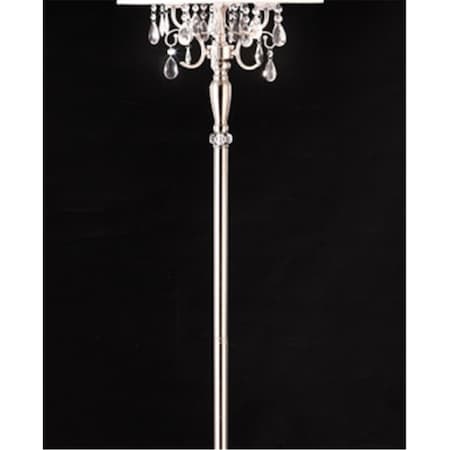 62 In. Crystal Silver Floor Lamp